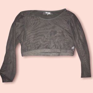Cropped mesh (see through) long sleeve top